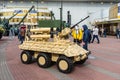 Military unmanned ground vehicle at the International Specialized Exhibition ARMS AND SECURITY 2019 in Kyiv, Ukraine
