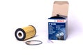 24.04.2024 Kyiv Ukraine Oil filter for bosh car on white Royalty Free Stock Photo