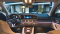 09.05.2019 - Kyiv, Ukraine: Presentation of new car mersedes, outdoors. Close-up of vehicle interior