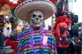 Kyiv, Ukraine, Santa Muerte Carnival, 20.07.2019. Dia de los Muertos, Day of the Dead. halloween. dummy skeleton dressed