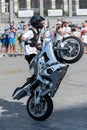 Kyiv, Ukraine - 12 September 2020:Bikers show during Day of Physical Culture and Sports in Ukraine on the Olympic Stadium