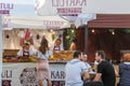 Vendors offer visitors traditional Georgian drinks and a variety of dishes