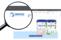 Kyiv, Ukraine - September 4, 2023: Danone logo on the website homepage.