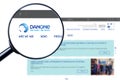 Kyiv, Ukraine - September 4, 2023: Danone logo on the website homepage.