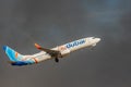 KYIV, UKRAINE - SEPTEMBER 10, 2019: Flydubai Boeing 737 takes off. State budget airline United Arab Emirates