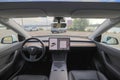Front view from car interior Tesla Model Y