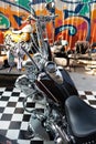 Kyiv, Ukraine - September 13, 2014: Harley-Davidson custombike custom motorcycle or chopper Royalty Free Stock Photo