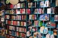 Kyiv, Ukraine - September 1, 2019: New modern library with book on shelves Royalty Free Stock Photo