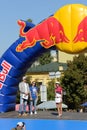 The opening ceremony of Red Bull Hill Chasers by Ukrainian cross-country mtb rider Yana Belomoina Royalty Free Stock Photo