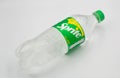 Sprite lemon lime sweet soft drink in plastic bottle closeup Royalty Free Stock Photo