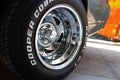 Kyiv, Ukraine - September 13, 2014: Wheel with cooper cobra radial tire of custom car