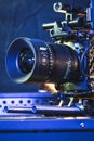 Kyiv, Ukraine - 04.17.2020: Studio shoot of professional video camera Arri Alexa mini LF with lens, close-up