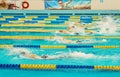 Kyiv, Ukraine, 10.28.2023. Turquoise swimming pool lanes, a symbol of sport Royalty Free Stock Photo