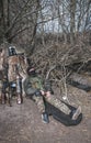 Kyiv, Ukraine - 03/23/2022: Ukrainian soldier of territorial defense on the position