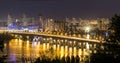 Kyiv & x28;Kiev& x29; city, the capital of Ukraine at night beside the Dni Royalty Free Stock Photo