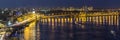 Kyiv & x28;Kiev& x29; city, the capital of Ukraine at night beside the Dni Royalty Free Stock Photo