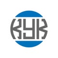 KYK letter logo design on white background. KYK creative initials circle logo concept. KYK letter design Royalty Free Stock Photo