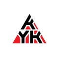 KYK triangle letter logo design with triangle shape. KYK triangle logo design monogram. KYK triangle vector logo template with red Royalty Free Stock Photo