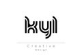 KYL Creative Unique Modern Letter Logo Design Royalty Free Stock Photo