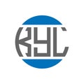KYL letter logo design on white background. KYL creative initials circle logo concept. KYL letter design Royalty Free Stock Photo