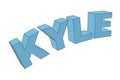 Kyle Name In 3D Letters On White