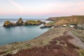 Kynance cove and beach on the lizard peninsular Cornwall Royalty Free Stock Photo