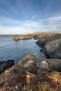 Kynance cove and beach on the lizard peninsular Cornwall Royalty Free Stock Photo