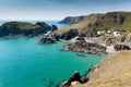 Kynance Cove The Lizard Cornwall England UK with turquoise blue clear sea Royalty Free Stock Photo