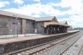 Historic bluestone Kyneton railway station as viewed from Platform 1