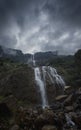 Kynrem Waterfall near cherrapunjee town Royalty Free Stock Photo
