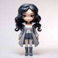 Camila Anime Doll: Gray Coat With Hooded Jacket - Chicano-inspired Vinyl Toy