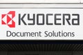 Kyocera document solutions logo on a wall Royalty Free Stock Photo