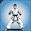 Kyokushin fullcontact karateka in a white kimono