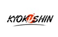 kyokushin word text logo icon with red circle design