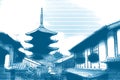 Kyoto engraving illustration