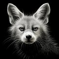 Furry Portrait With Photocopy Lines: Digital Art Techniques And Wildlife Art