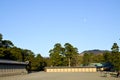 Kyoto Gyoen Garden, Mt. Daimonji and Moon in the Evening, Kyoto Royalty Free Stock Photo