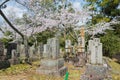 Aizu cemetery at Konkaikomyo-ji Temple in Kyoto, Japan. The graves of Aizu clan warriors, who were