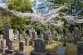 Aizu cemetery at Konkaikomyo-ji Temple in Kyoto, Japan. The graves of Aizu clan warriors, who were