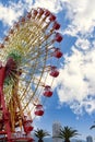 In the daytime of the summer at the Mosaic Big Ferris Wheel located in Harborland