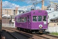 Keifuku Electric Railroad Type 101 on Arashiyama Line view from near Shijo-Omiya Station in Kyoto, Royalty Free Stock Photo