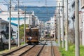 Keifuku Electric Railroad Type 21 on Arashiyama Line view from near Shijo-Omiya Station in Kyoto, Royalty Free Stock Photo