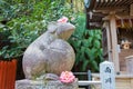 Mouse Statue at Otoyo Shrine in Kyoto, Japan. The Shrine originally built in 887 Royalty Free Stock Photo