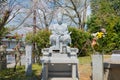 Statue of Matsudaira Katamori 1836-1893 at Aizu cemetery at Konkaikomyo-ji Temple in Kyoto, Japan.