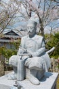 Statue of Matsudaira Katamori 1836-1893 at Aizu cemetery at Konkaikomyo-ji Temple in Kyoto, Japan.