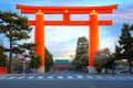 The Gigantic Great Torii Gate of Heian Jingu Shrine in Kyoto, Japan Royalty Free Stock Photo