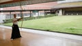 Kyudo practicing bow shooting in Kyoto, Japan.