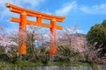 The Great Torii Gate of Heian Jingu Shrine in Kyoto, Japan Royalty Free Stock Photo