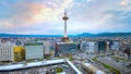 Kyoto Tower completed in 1964 it\'s the tallest structure in Kyoto stands atop a 9-story building,