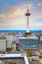 Kyoto Tower completed in 1964 it\'s the tallest structure in Kyoto stands atop a 9-story building,